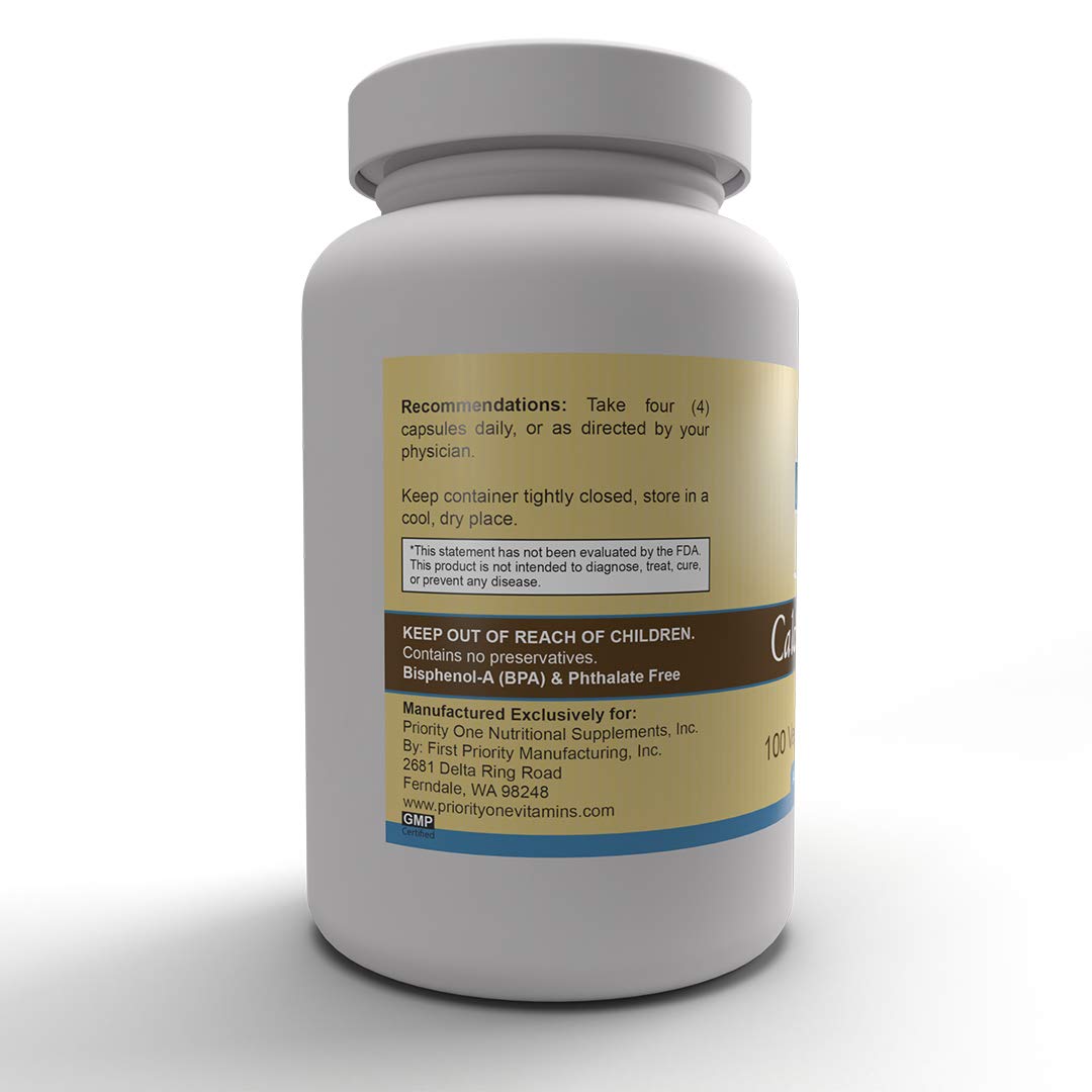 Priority One Calcium Orotate Vegetarian Capsules 100 Count