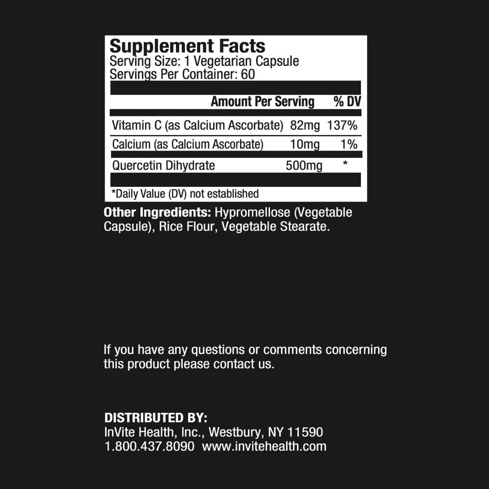 Invite Health Quercetin with Vitamin C Capsule 60 Count