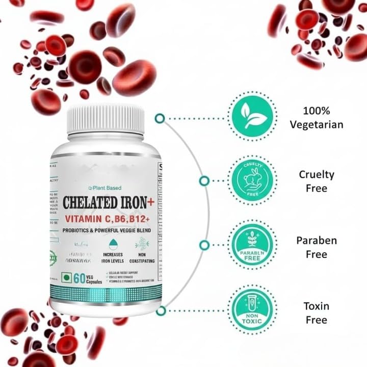 Generic Forever Chelated Iron Folic Acid with VIT.C, VIT B6, VIT B9, VIT B12 Capsules, 60 Count