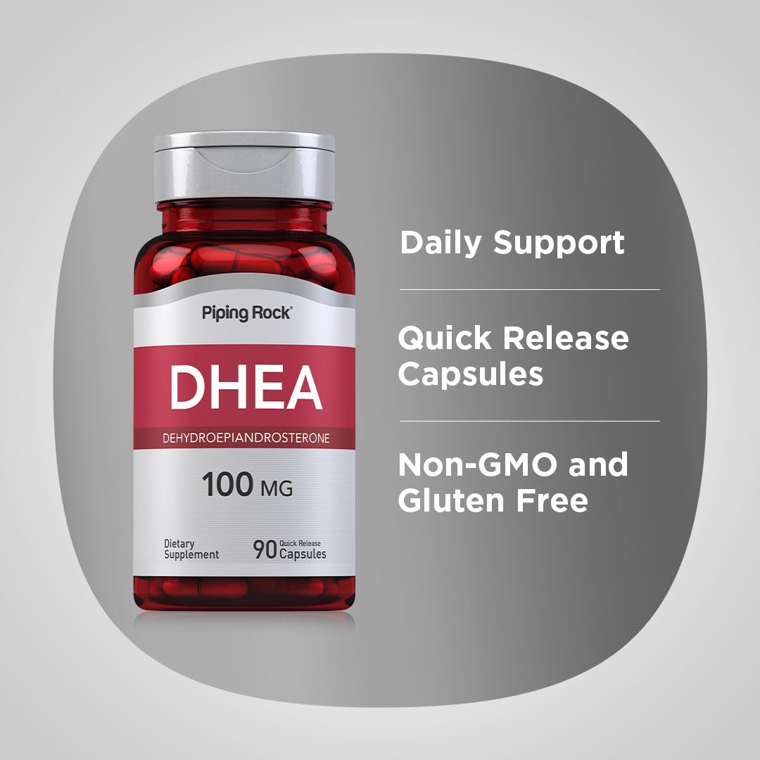 Piping Rock DHEA Supplement 100mg Capsules 90 Count