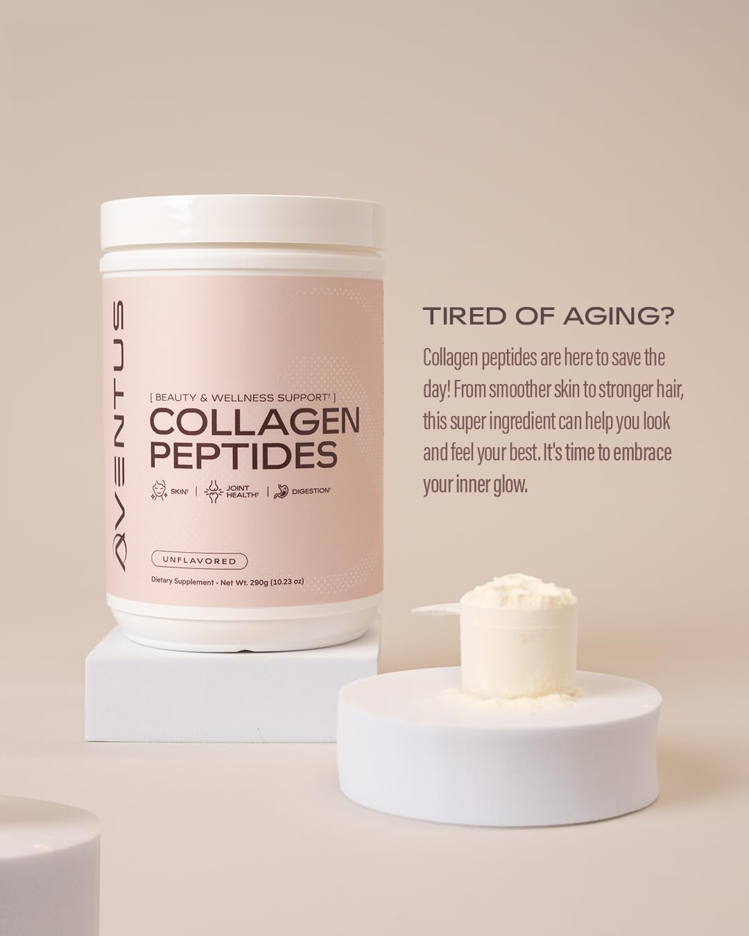 Aventus Collagen Peptides Powder 10g per Serving, 29 Servings