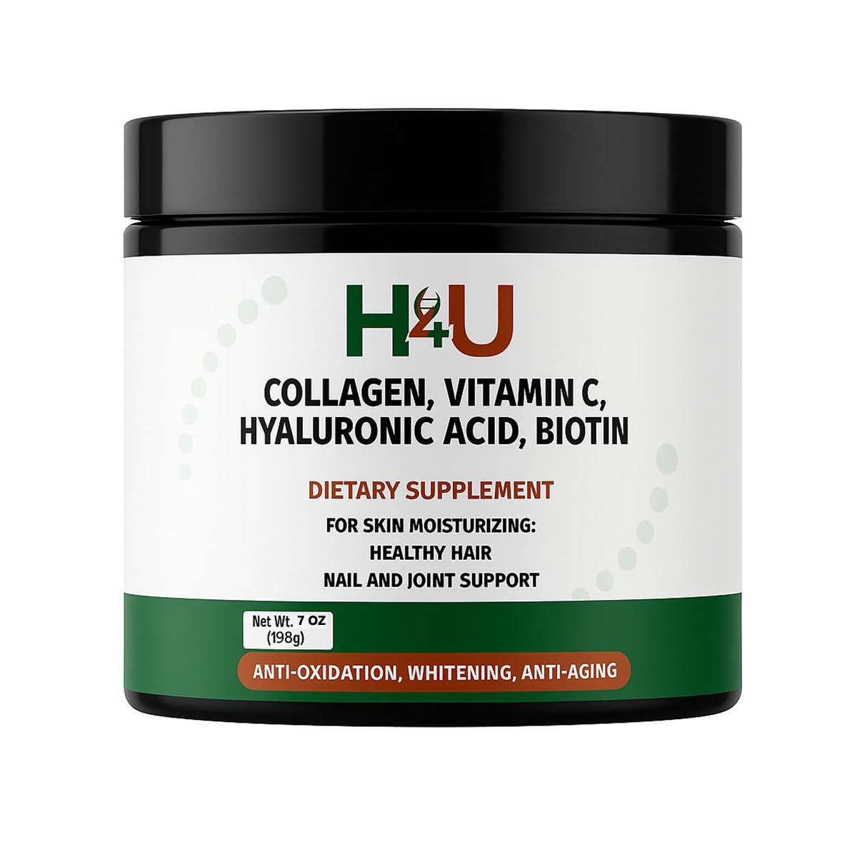H4U Advanced Collagen Powder with Vitamin C and Biotin Unflavored Collagen Supplement, 7 Ounces