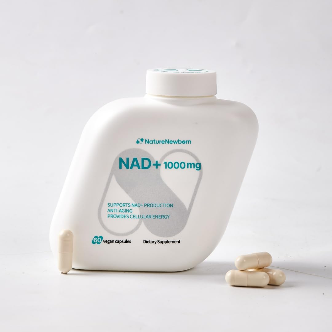 NATURENEWBORN NAD+ Supplement 1000mg with Ca-AKG and Resveratrol Capsules, 60 Count