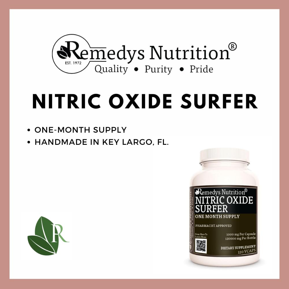 Remedy’s Nutrition Nitric Oxide Surfer 1000 mg Capsule, 120 Count