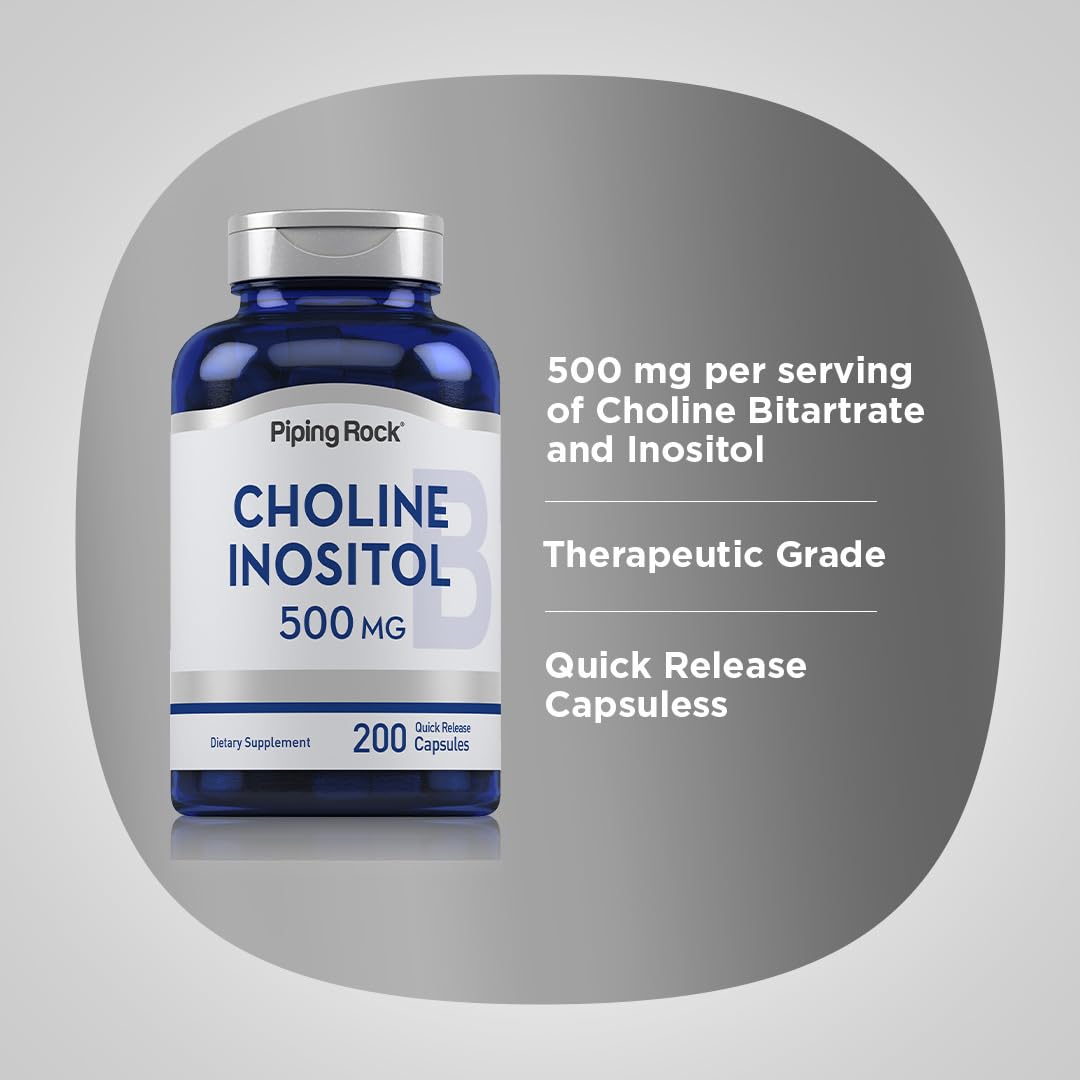 Piping Rock Choline Inositol Supplements Capsules 200 Count