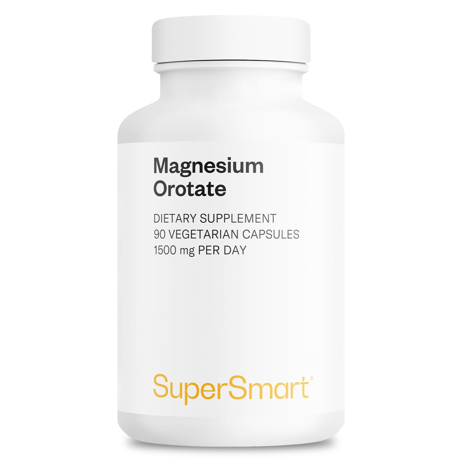 Supersmart Magnesium Orotate 1500mg per Day High Absorption Magnesium Supplement Capsules, 90 Count