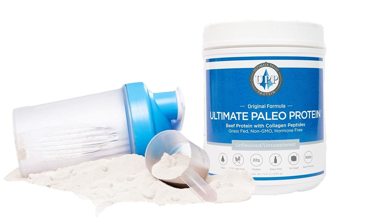 Ultimate Paleo Protein Unflavored Premium Grass Fed Beef Protein Powder, 13.8 Ounce
