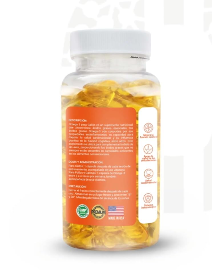 VITOFARMA Omega 3 for Roosters EPA & DHA Fish Oil Soft Gel, 1 Bottle
