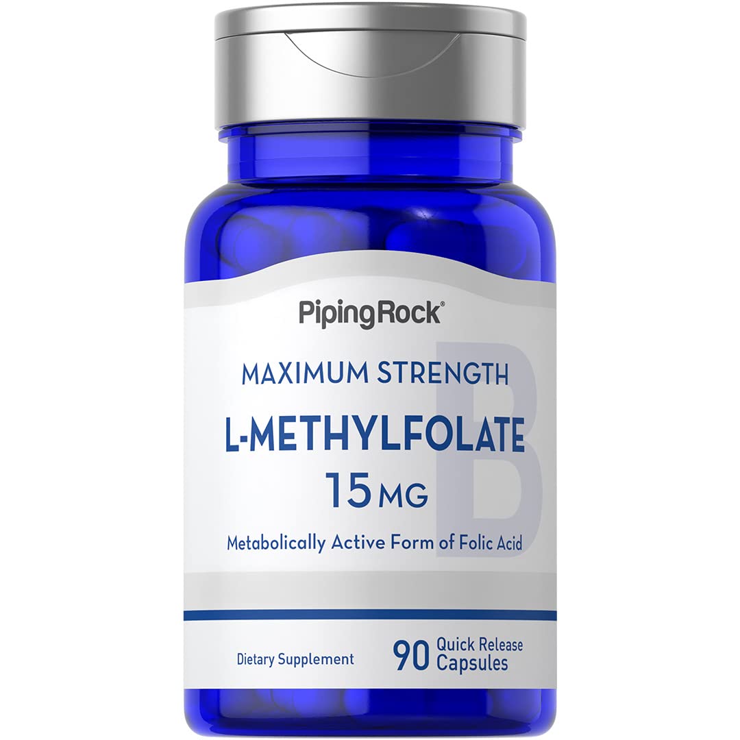 Piping Rock L-Methylfolate 15 mg Capsule, 90 Count