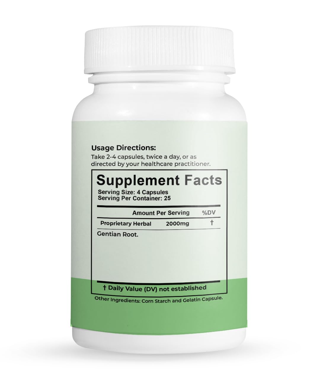 ZenithHerb Gentian Root, Long Dan Cao Herbal Supplement Capsule, 100 Capsules