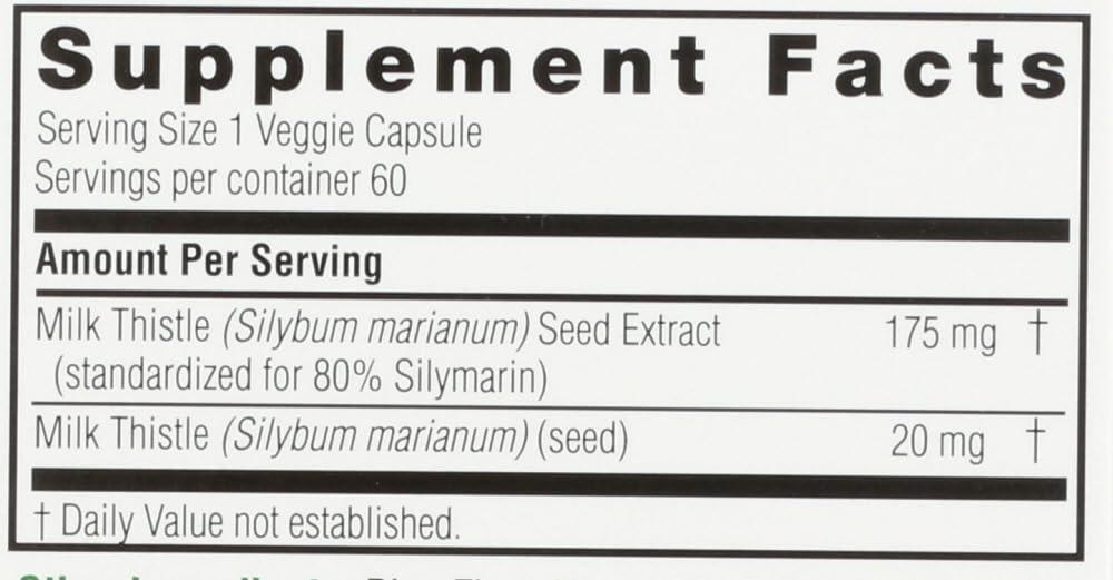 Nature's Answer Milk Thistle Powder 60 Count
