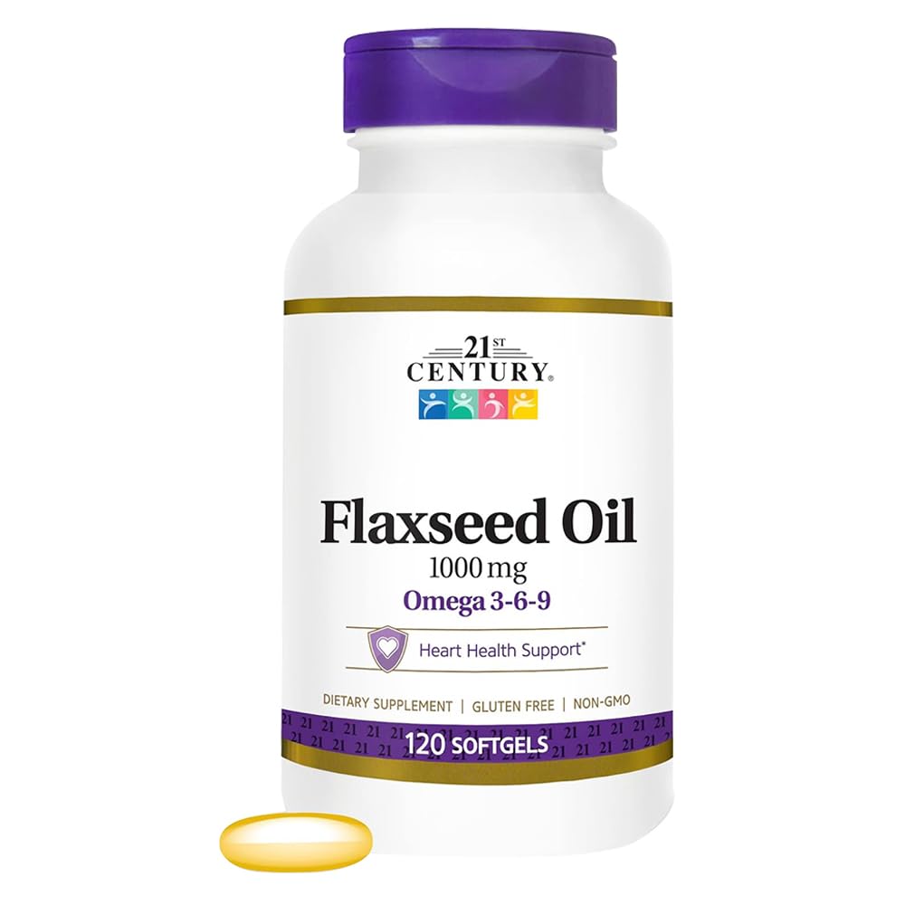 21st Century Flaxseed Oil 1000mg Softgels, 120 Count