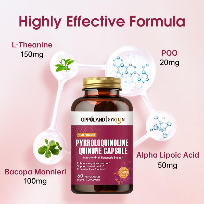 oppuland Pyrroloquinoline Quinone-PQQ Supplement 20 mg Capsules, 60 Veg Capsules