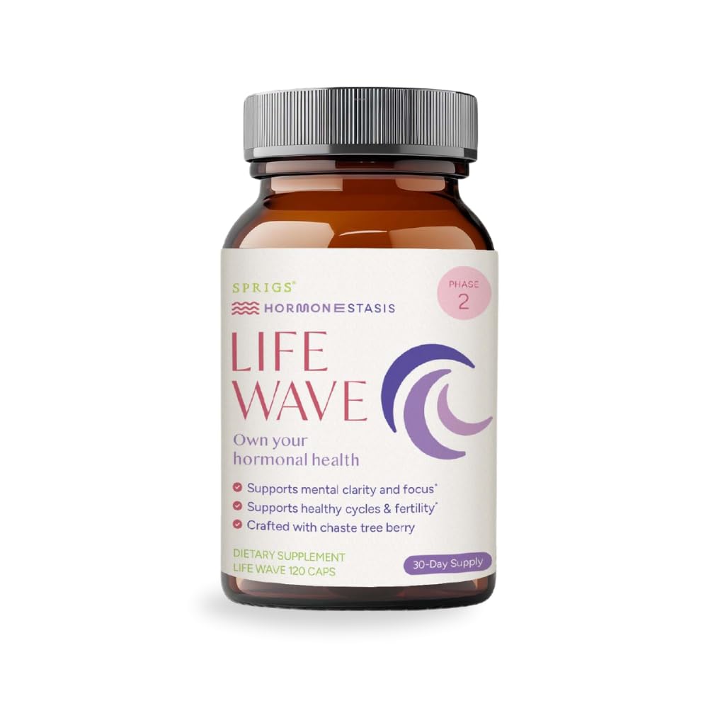 SPRIGS Life Wave Phase 2 Hormonal Support for Women, Herbal Wellness Formula with Wheat Germ Oil Capsules, 120 Capsules