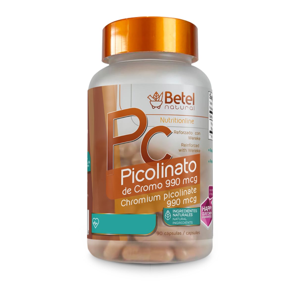 Betel Natural Premium Chromium Picolinate Fortified with Wereke, 90 Capsules