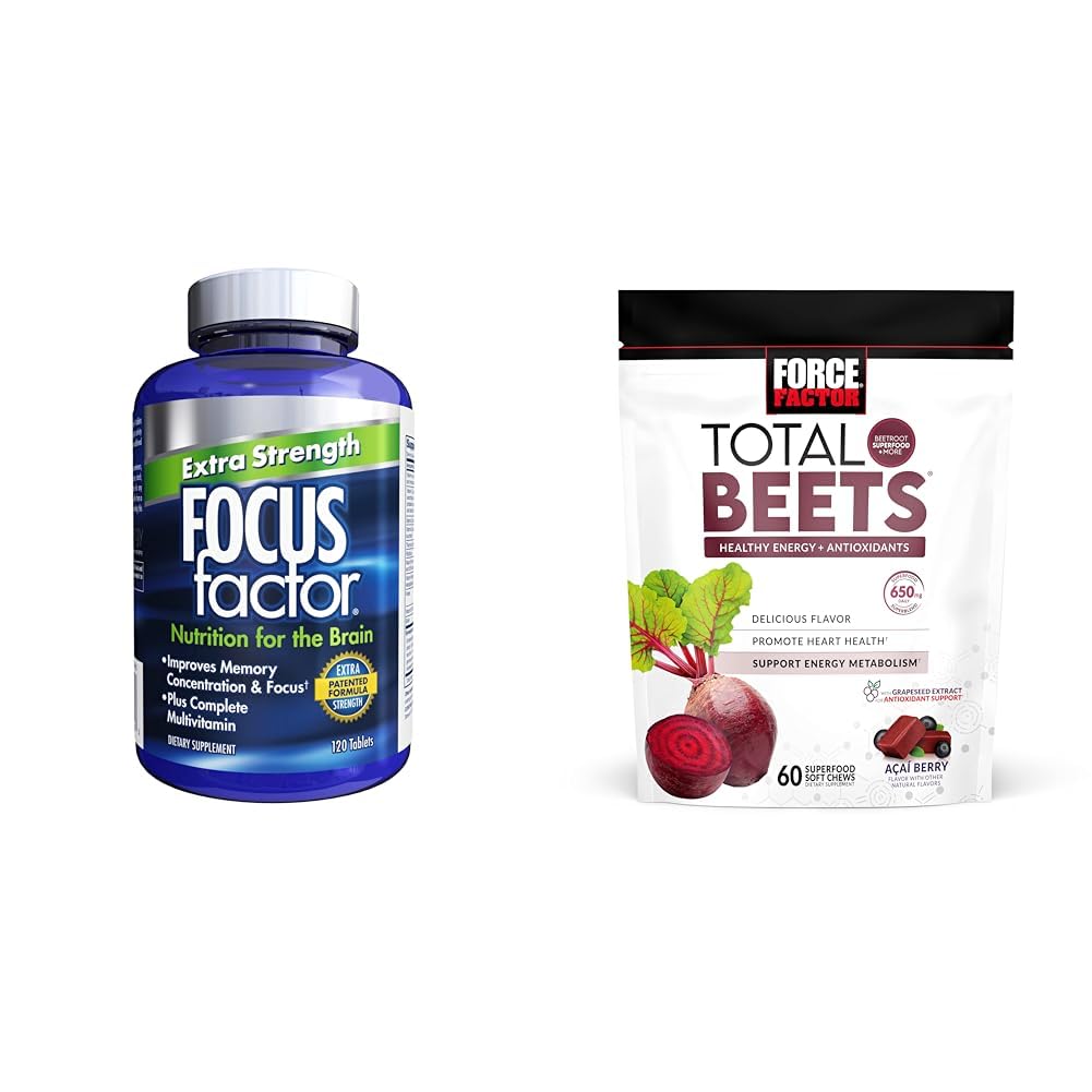 Focus Factor Adults Extra Strength Brain Health Supplement, 120 Tablets