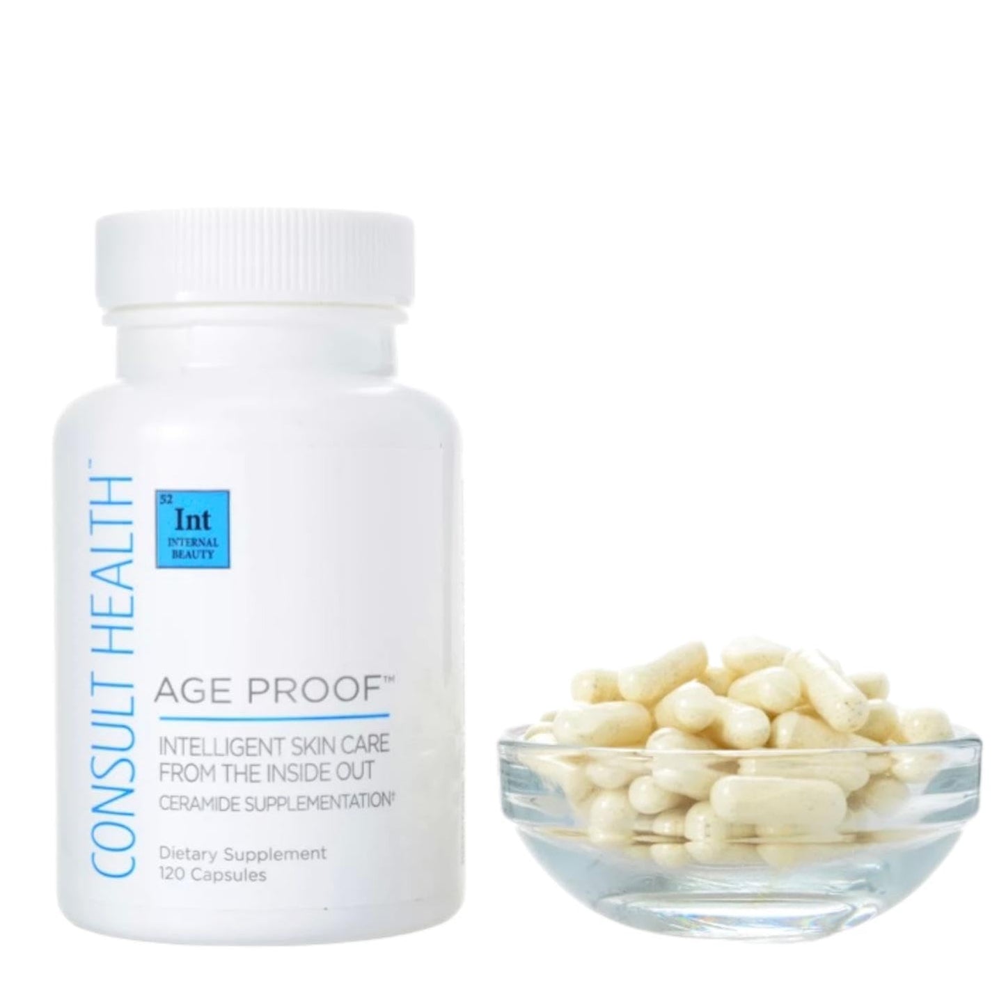 Consult Health Age Proof Ceramide Dietary Supplement Capsules with Hyaluronic Acid for Hydrated and Plump Skin, 1 Count
