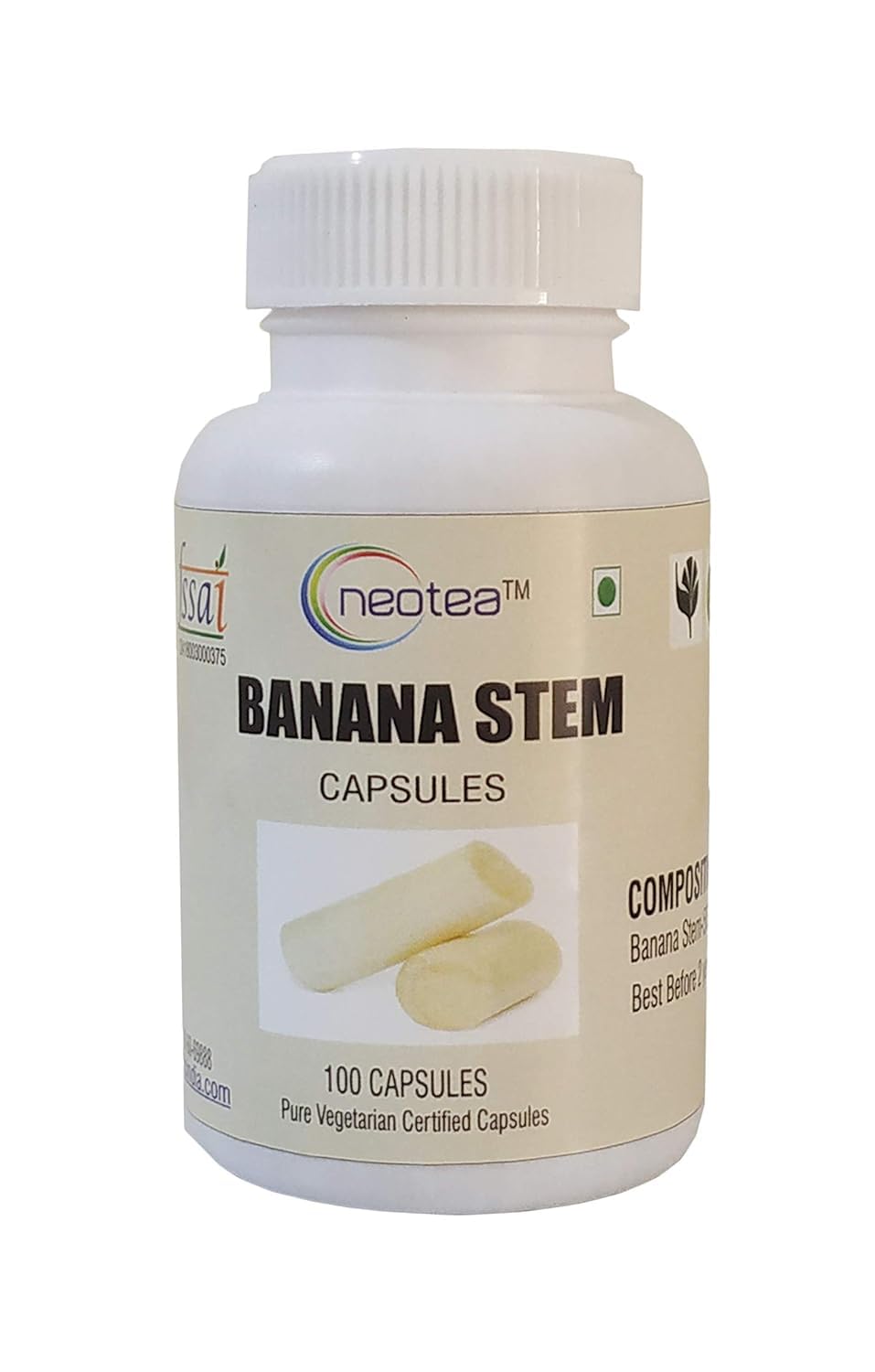 Generic Banana Stem Capsules 500 mg, 100 Capsules