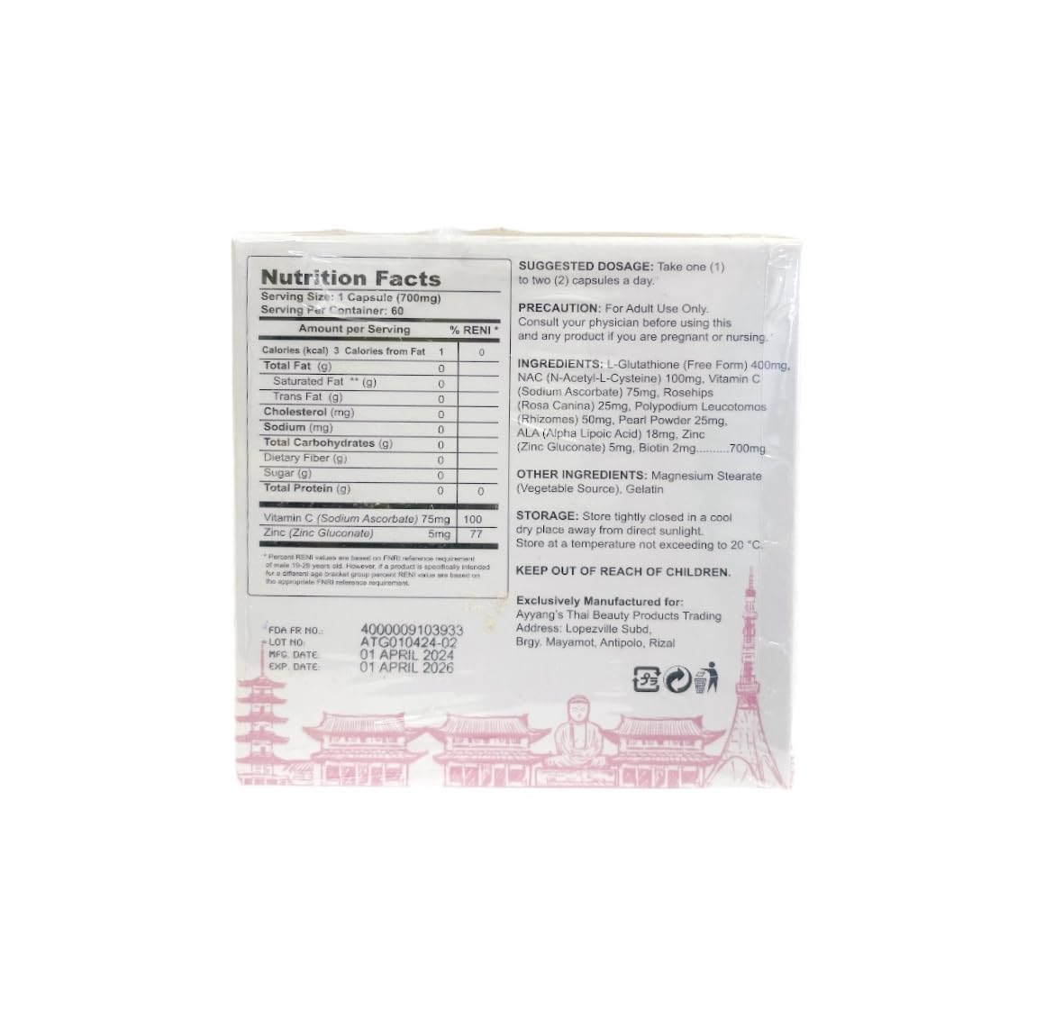 Aishi Premium Tokyo Glutathione 60 Capsules