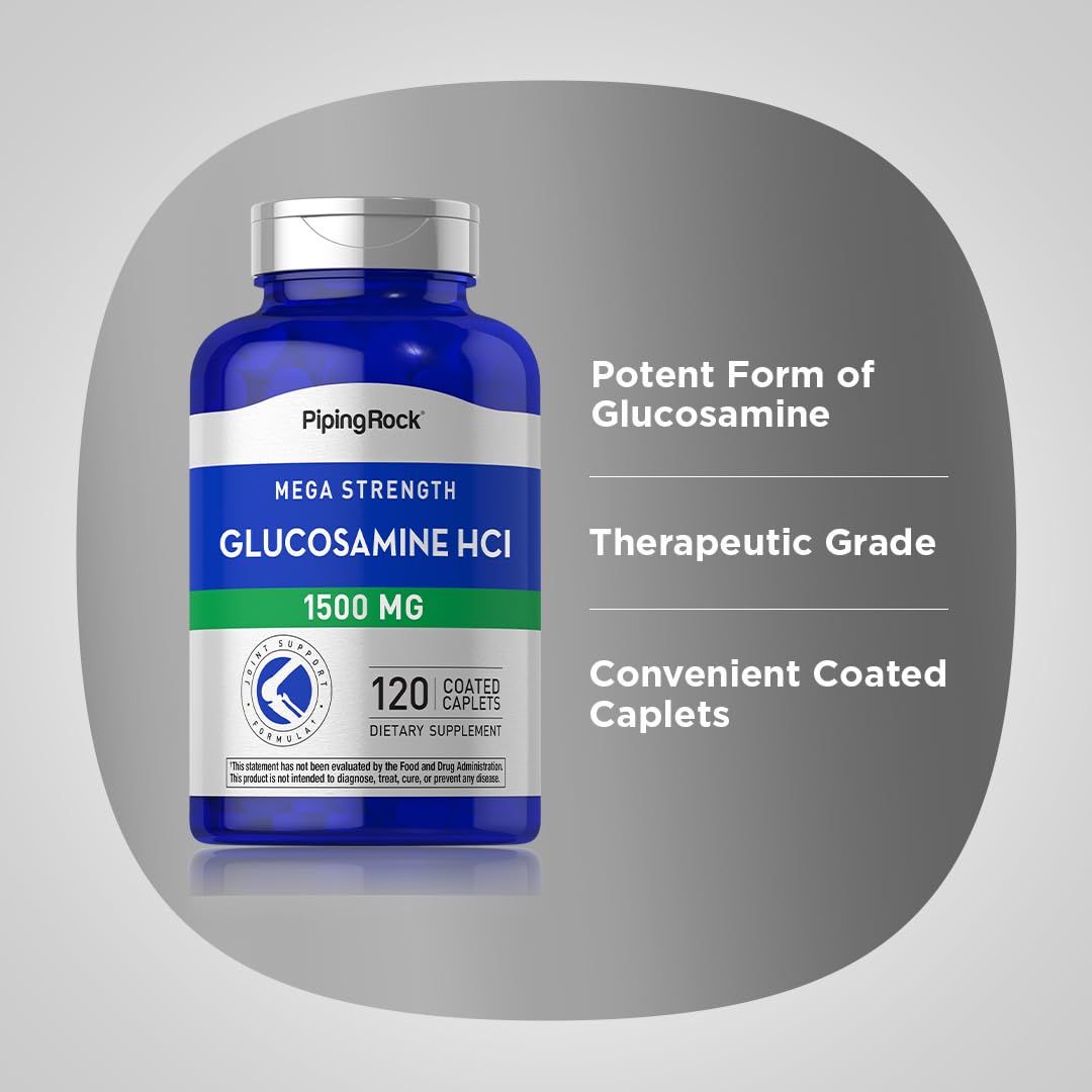 Piping Rock Glucosamine HCL 1500mg Caplets, 120 Count