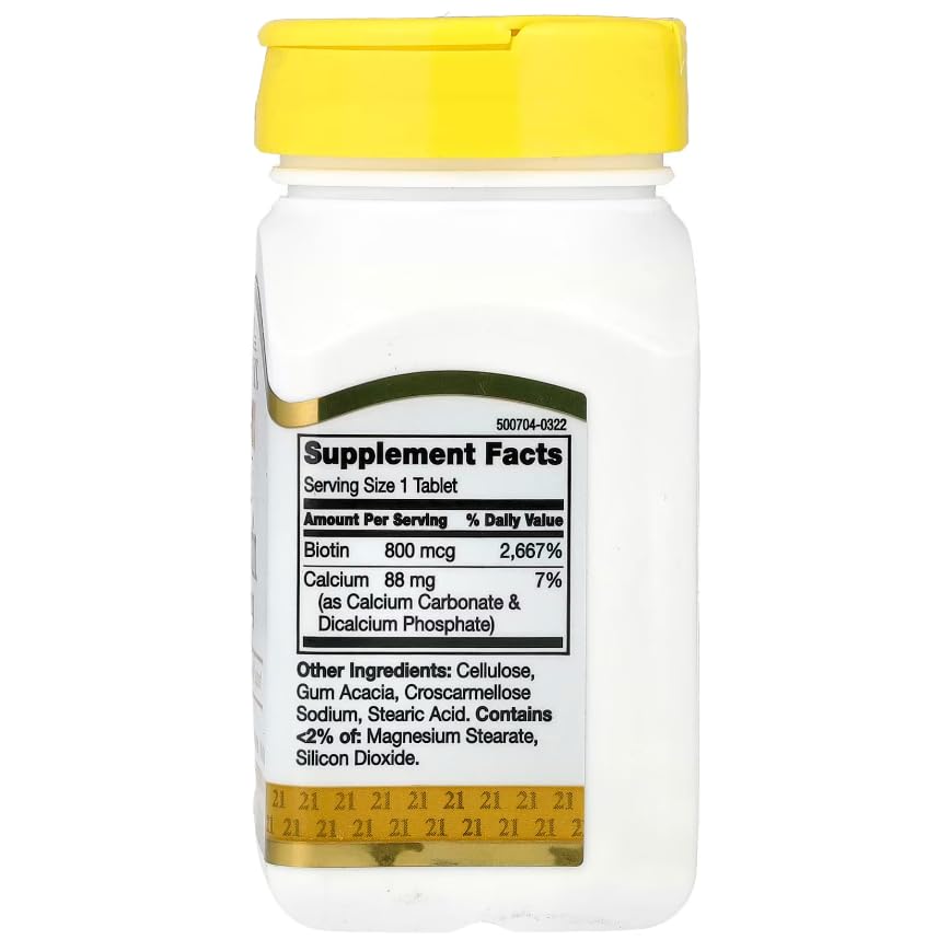 21st Century Biotin 800 mcg Capsule, 110 Count