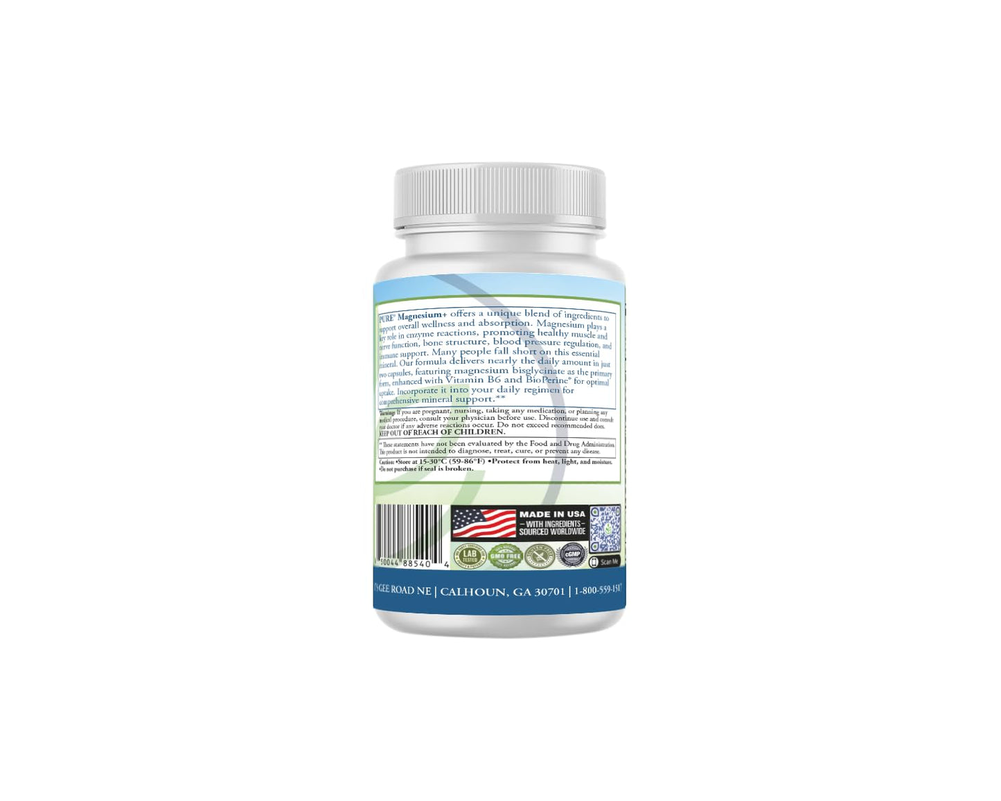 PURE Magnesium+ High Absorption Supplement Capsule, 60 Capsules