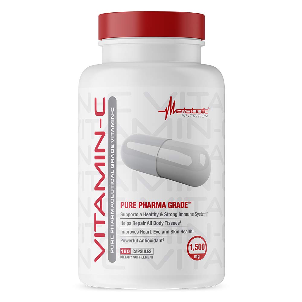Metabolic Nutrition Vitamin C 1500mg High Absorption Ascorbic Acid Capsule, 180 Capsules