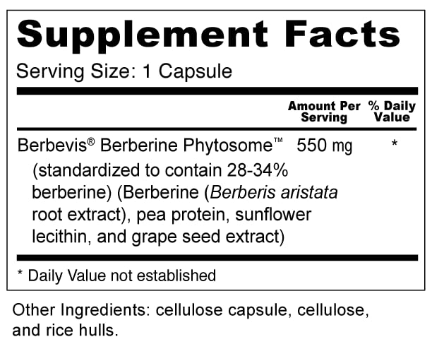 Wellness Resources Berberine Ultra - Advanced Absorption Berberine Phytosome (550mg, 60 Veggie Capsules)