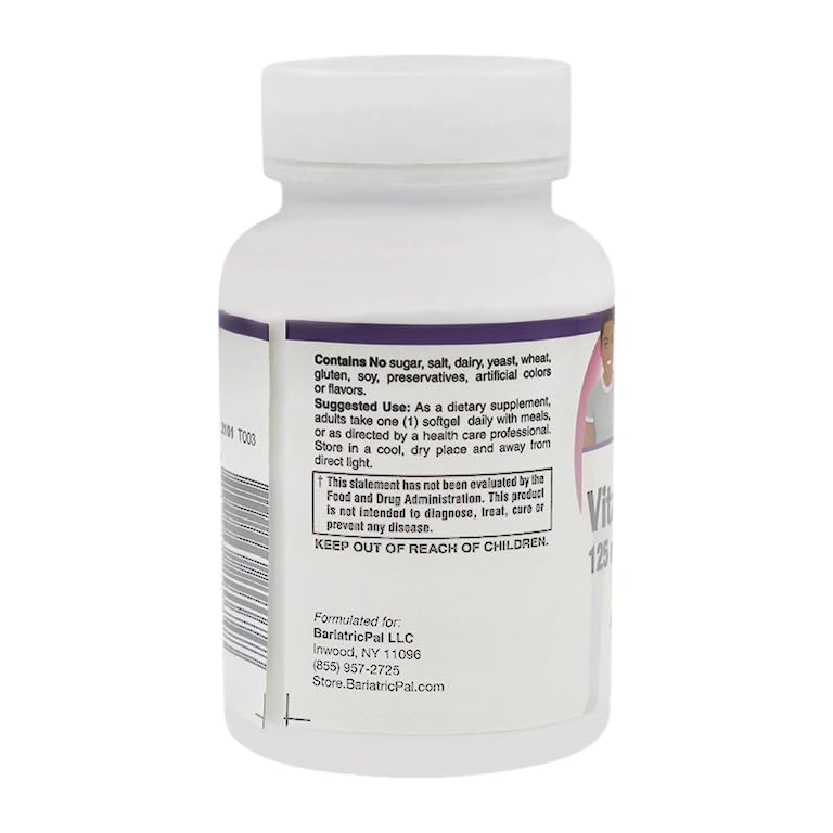 BariatricPal Vitamin D-3 125mcg (5000 IU) Easy Swallow Vegetarian Softgels 100
