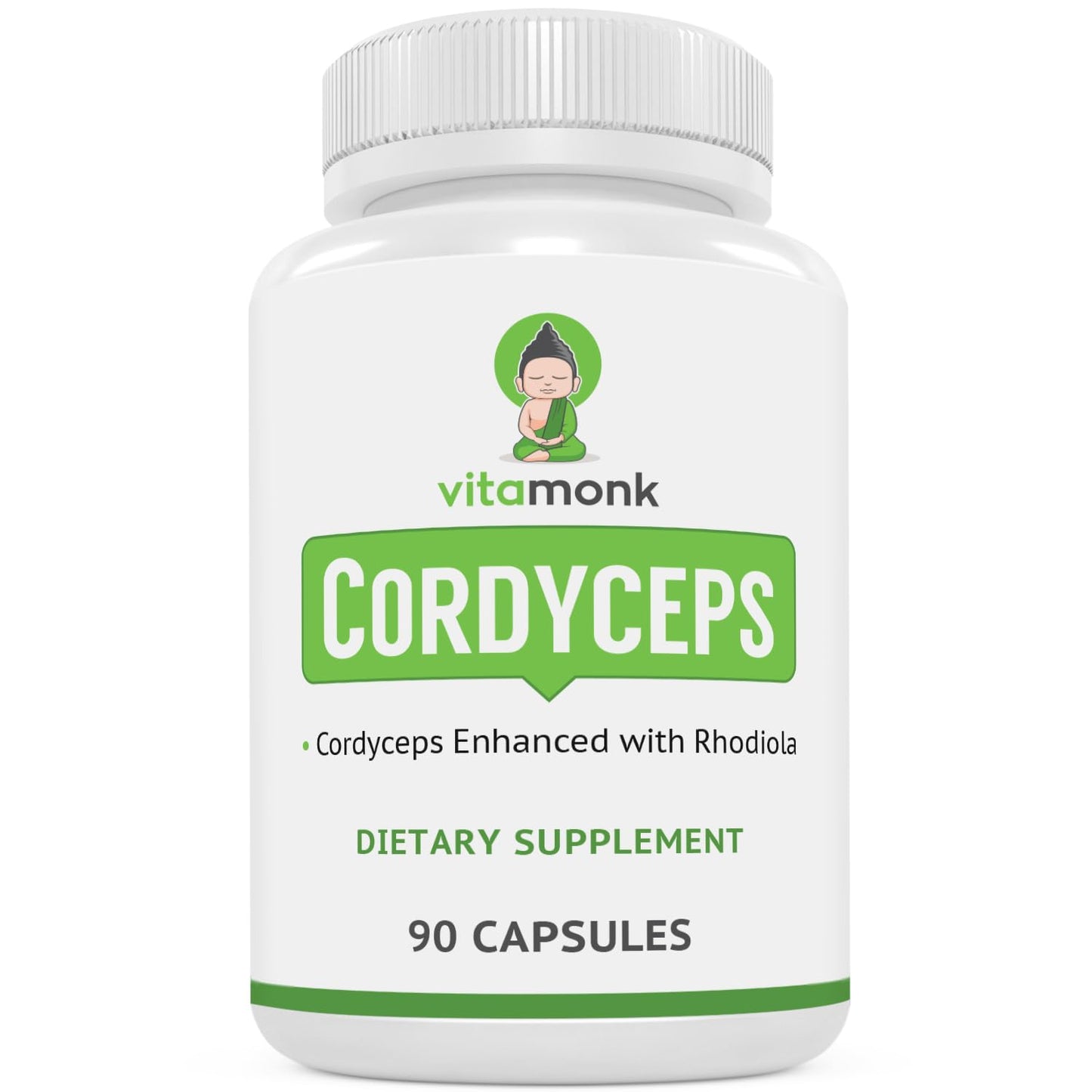 VitaMonk Cordyceps Mushroom Capsules with Rhodiola for Energy Support 90 Count