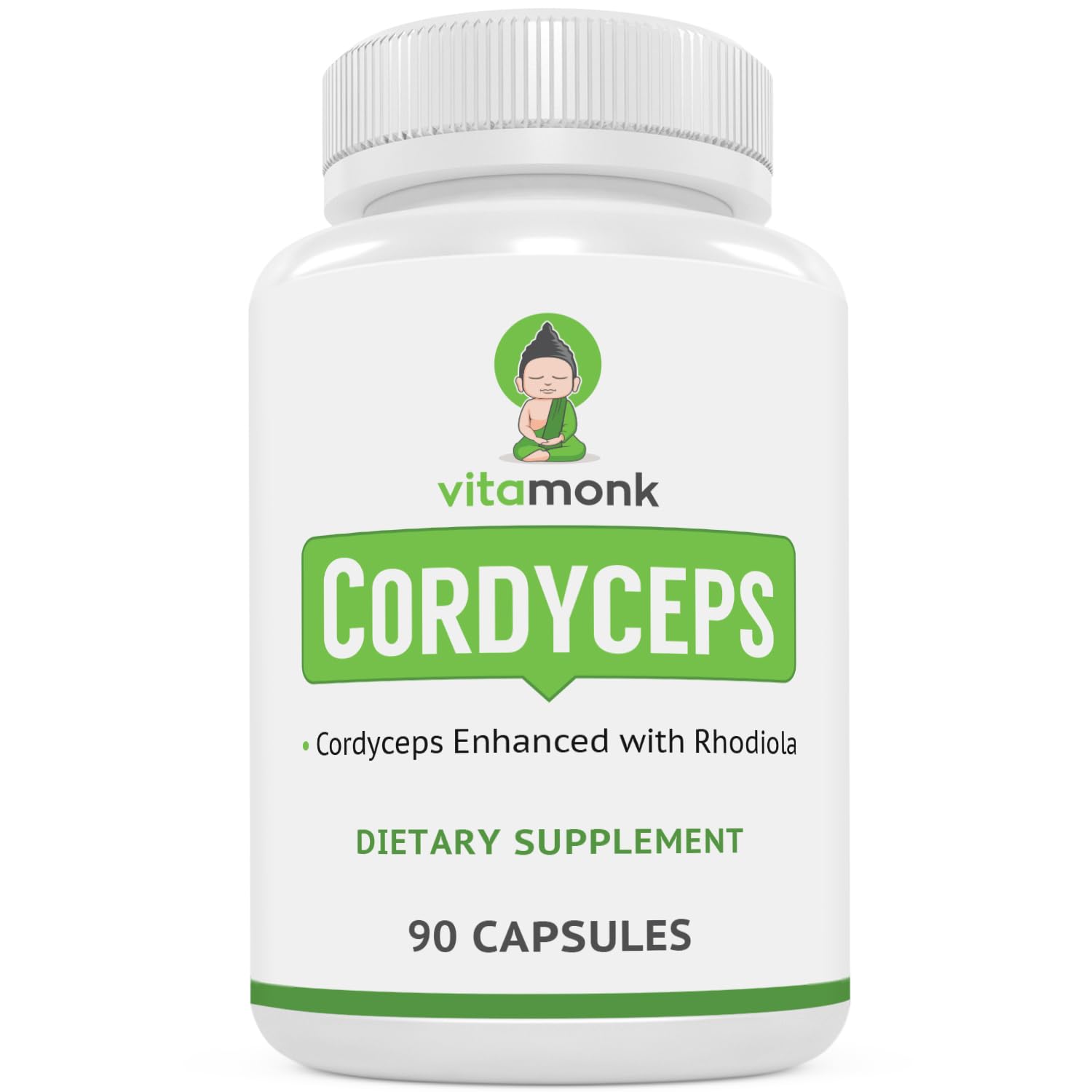 VitaMonk Cordyceps Mushroom Capsules with Rhodiola for Energy Support 90 Count