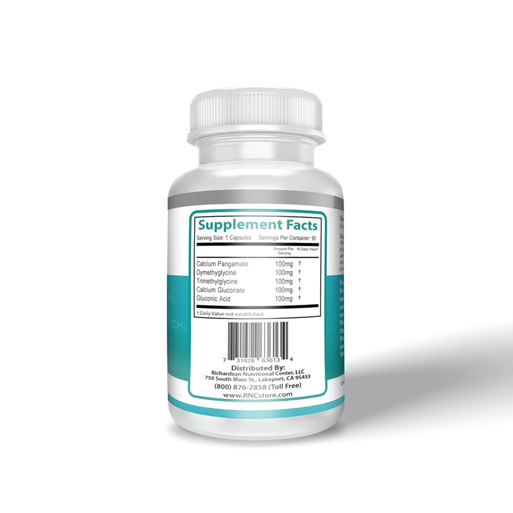 Richardson Nutritional Center B15 Complete Extra Strength Pangamic Acid with TMG DMG 500mg 90 VCapsules