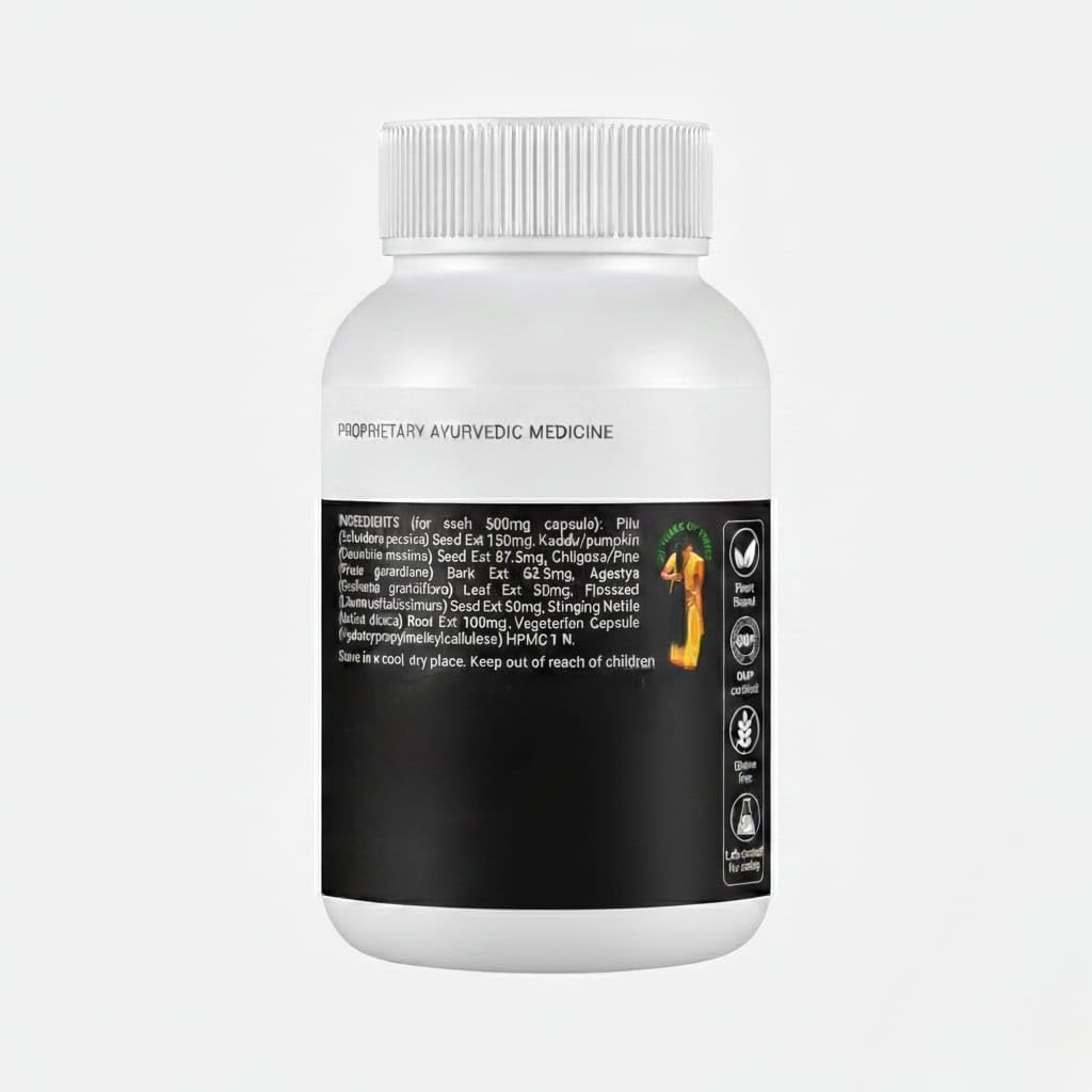 Generic DHT Blocker Ayurvedic Hair Nutrients Vitamins - Plant Based Gluten Free | Biotin, Omega-3 & Flaxseeds | 100% Veg, 60 Capsules