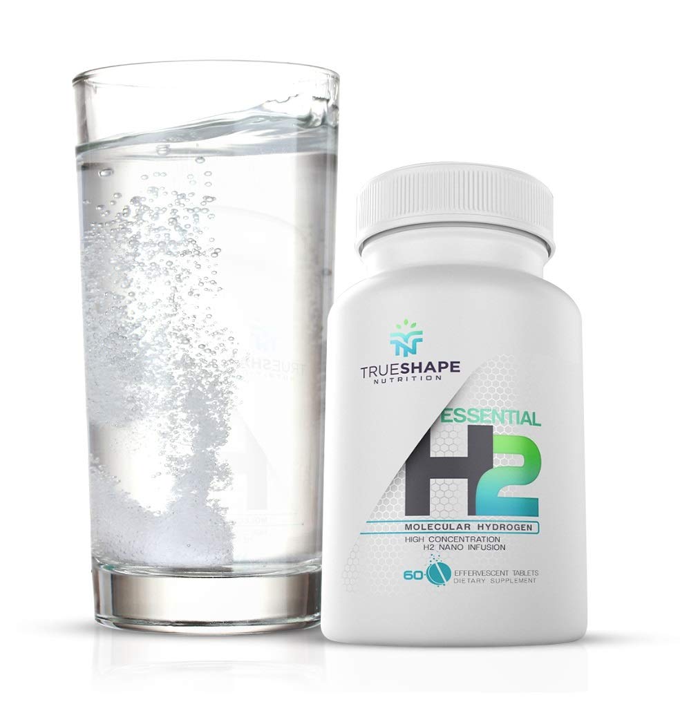 TrueShape Nutrition Essential H2 Fizzy Molecular Hydrogen Tablets for Water Nutritional Supplement, Effervescent Tablets, 60 Tablets