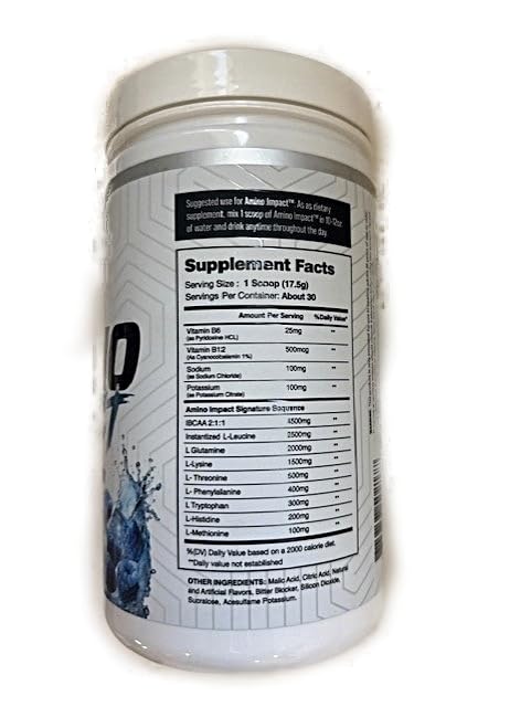 I-Prevail Supplements Amino Impact BCAA – EAA Enhanced Hydration Recovery & Endurance Keto Friendly Formula, Powder, 16.79 oz