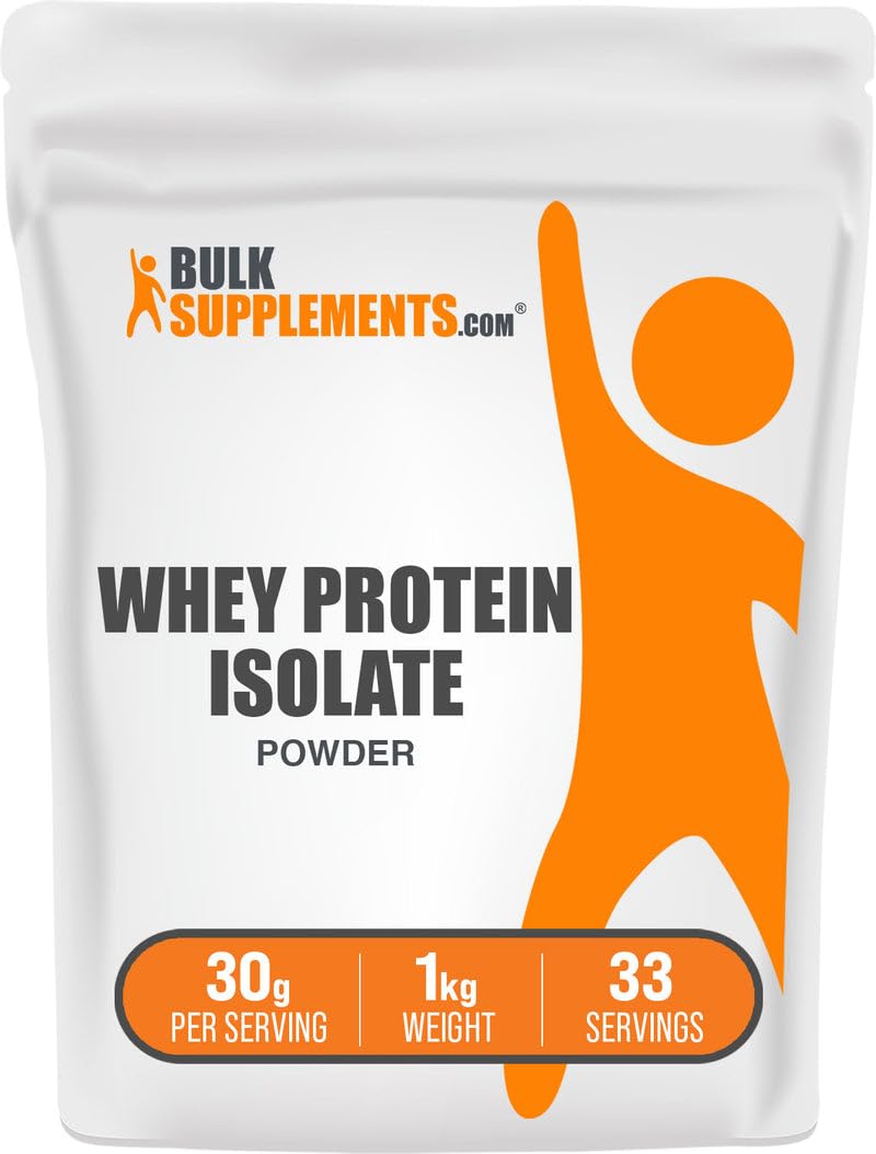BulkSupplements Whey Protein Isolate Powder, Unflavored, 2.2 lbs