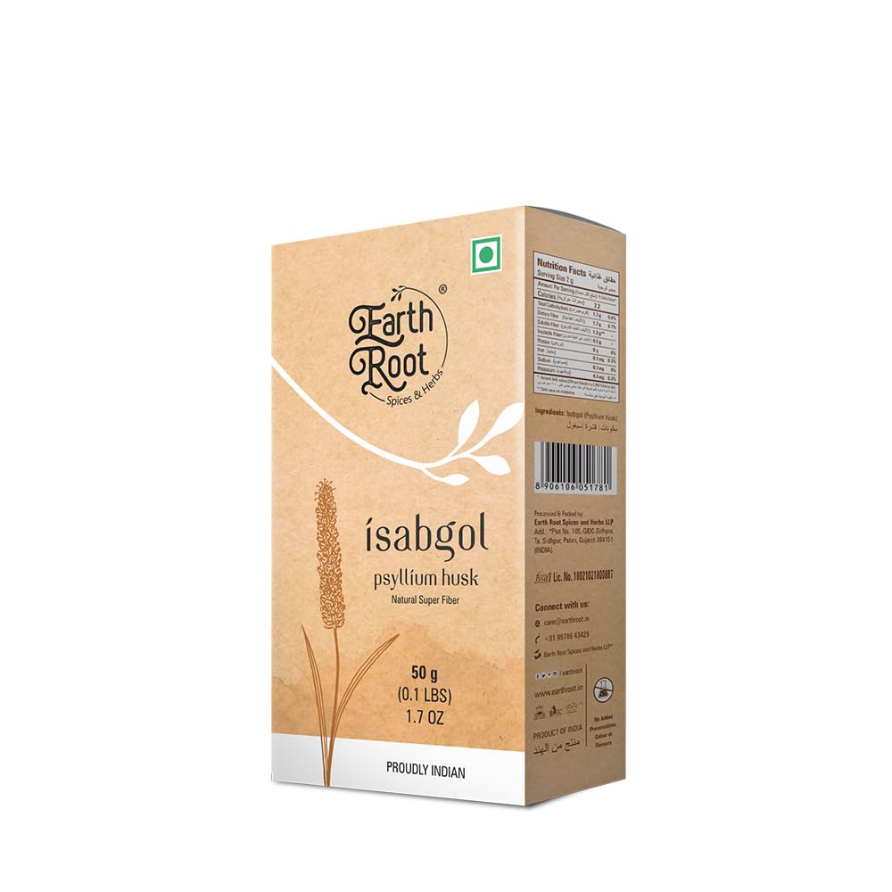 Earthroot Isabgol Psyllium Husk Powder, 1.7 oz