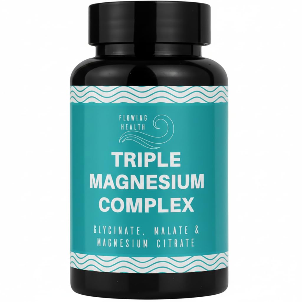 Flowing Health Triple Magnesium Complex 470 mg Elemental Magnesium (Glycinate + Malate + Citrate), Capsule, 60 Count