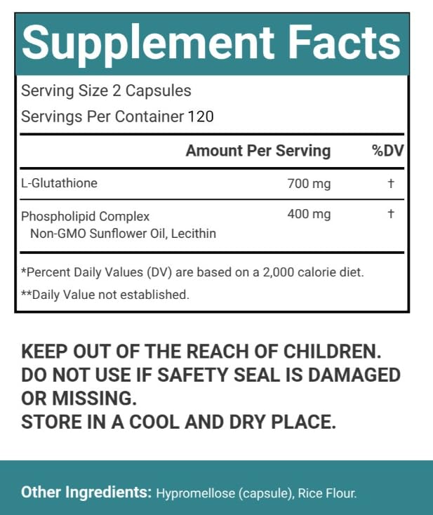VitaCosmoX Liposomal Glutathione Capsules, 480 Count