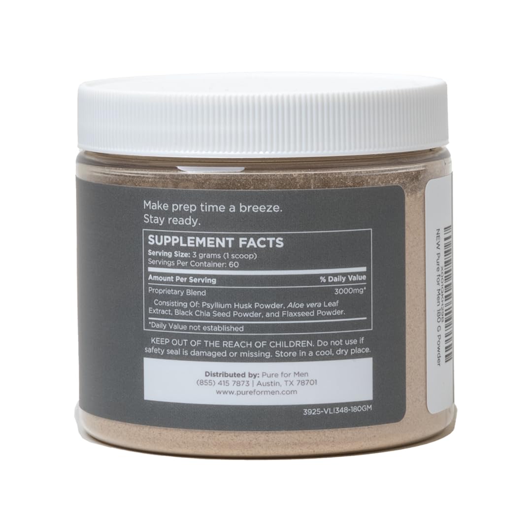 Pure for Men Original Cleanliness Stay Ready Fiber Supplement Powder 6.35 oz