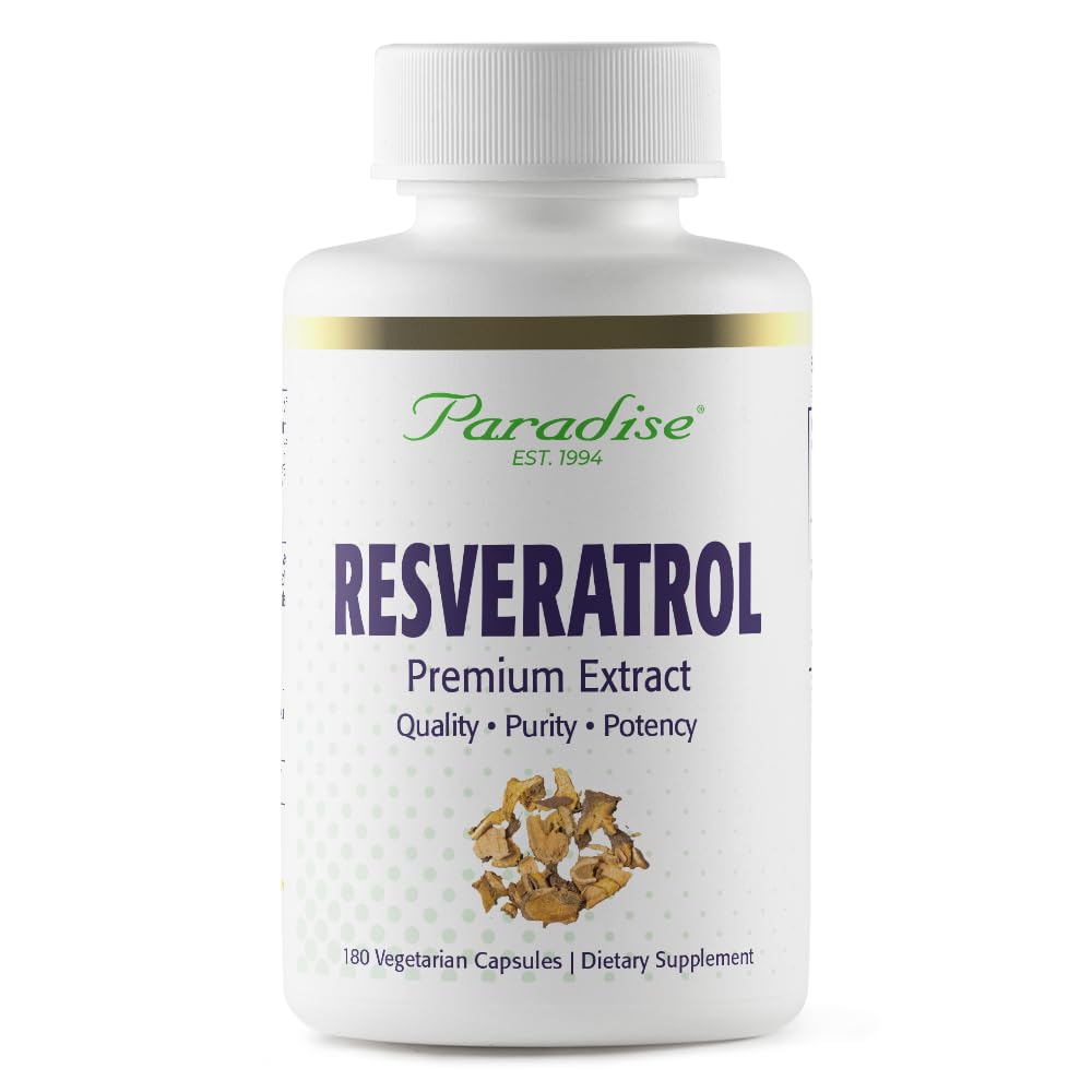 Paradise Herbs Resveratrol 180 Vegetarian Capsules