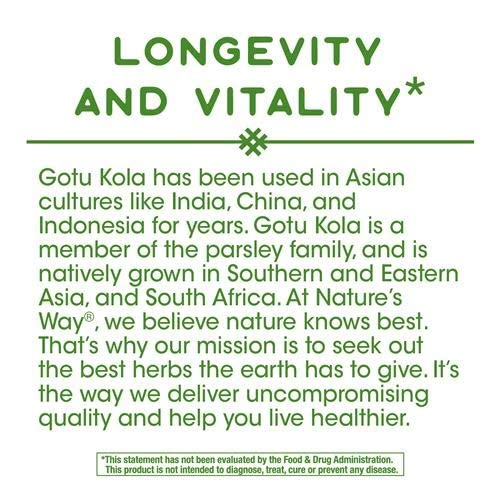 Nature's Way Gotu Kola Herb Capsules 180 Count