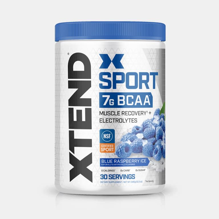 Scivation XTEND Sport BCAA Powder Blue Raspberry Ice 12.2 Ounce