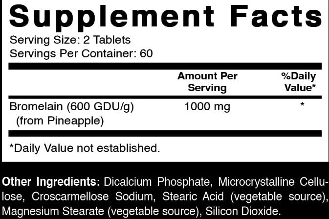 Oxify Bromelain 1000 MG Tablets, 120 Count