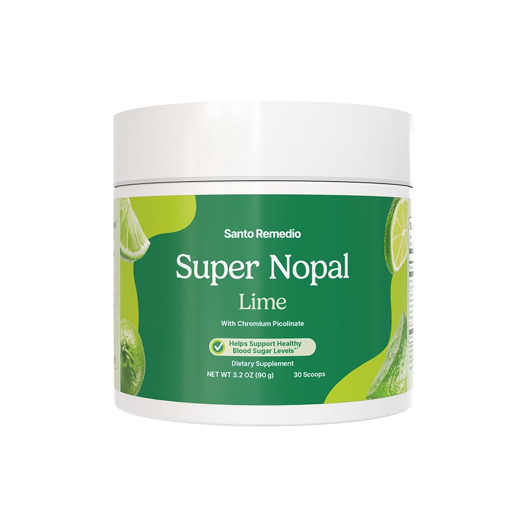 Santo Remedio Super Nopal Powder, Lime Flavor, Nopal Cactus & Prickly Pear Formula, Dietary Supplement, 3.2