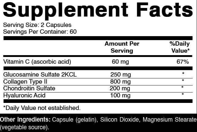 Oxify Hyaluronic Acid with Glucosamine, Chondroitin, Collagen, Vitamin C 120 Capsules