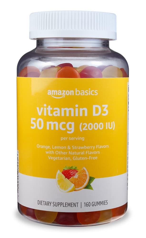 Amazon Basics Vitamin D3 Gummies 2000 IU, 160 Count