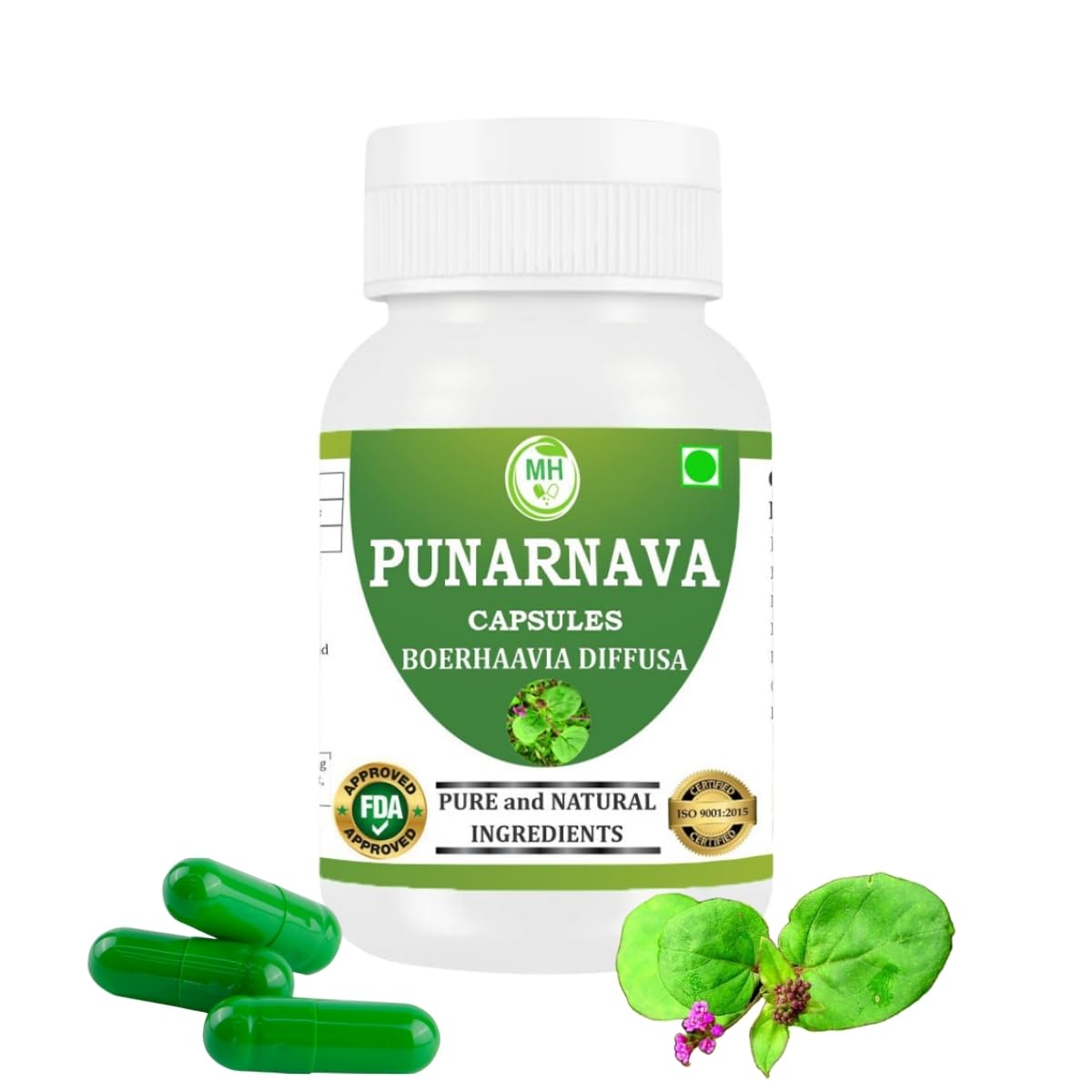 Generic Punarnava Capsules (Boerhaavia Diffusa) 500mg, 60 Capsules