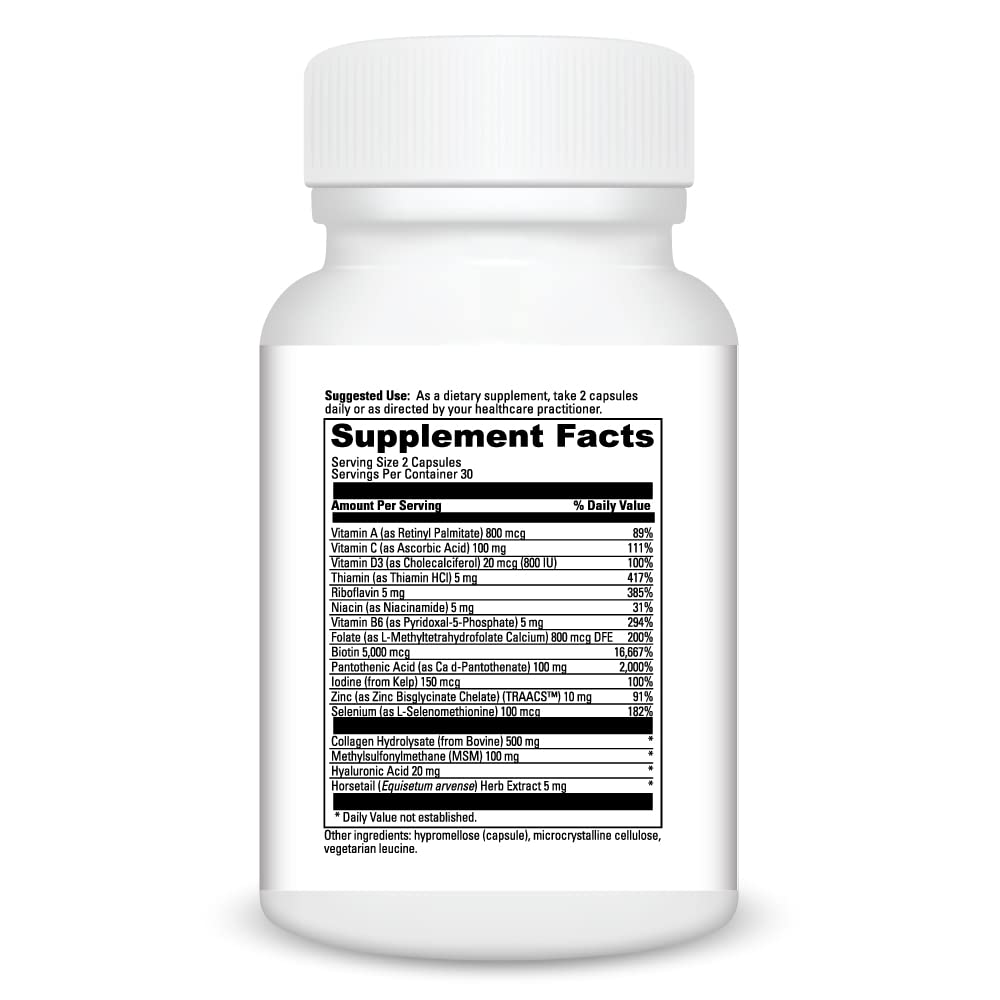 O'Lana Essential LLC Hair Lashes Skin Nails Supplement 300 Capsules