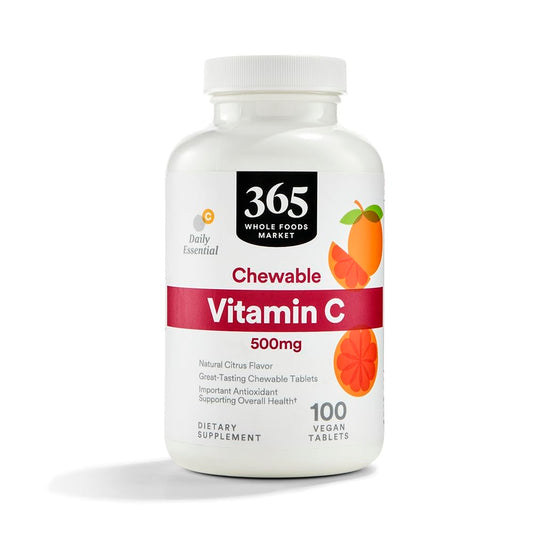 365 by Whole Foods Market Chewable Vitamin C 500mg Tablet, 100 Tablets
